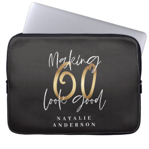 Skapar 60-bra guld födelsedagsfirande laptop fodral