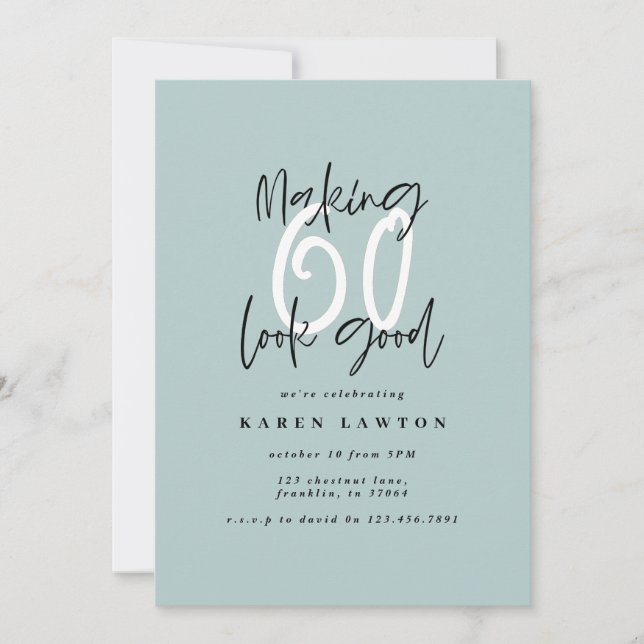 Skapar 60-brans färgfulla födelsedagsinbjudan (Framsida)