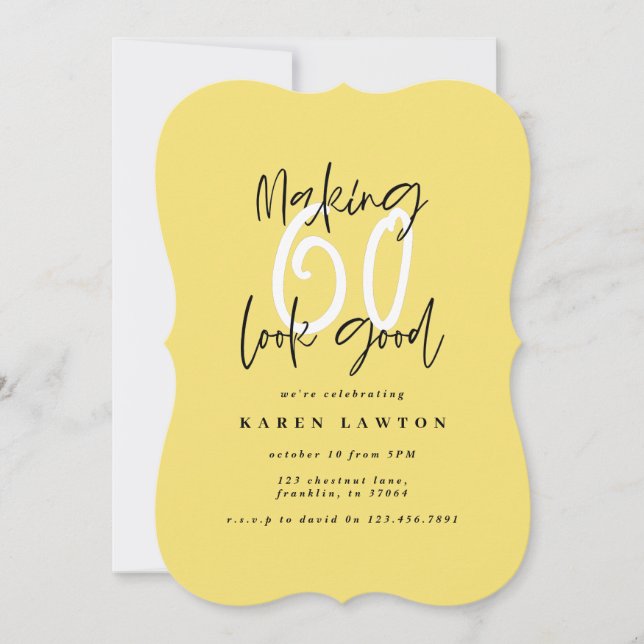 Skapar 60-brans färgfulla födelsedagsinbjudan (Framsida)