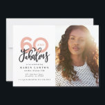 Skapar 60-brans fotofödelsedagsinbjudan<br><div class="desc">Skapar 60-utseende,  60 och fantastiska fotofödelsedagsinbjudan. Modern skripttext om trendtypografi. En del av en samling. Färg kan anpassas.</div>