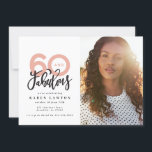 Skapar 60-brans fotofödelsedagsinbjudan<br><div class="desc">Skapar 60-utseende,  60 och fantastiska fotofödelsedagsinbjudan. Modern skripttext om trendtypografi. En del av en samling. Färg kan anpassas.</div>