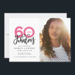 Skapar 60-brans fotofödelsedagsinbjudan<br><div class="desc">Skapar 60-utseende,  60 och fantastiska fotofödelsedagsinbjudan. Modern skripttext om trendtypografi. En del av en samling. Färg kan anpassas.</div>