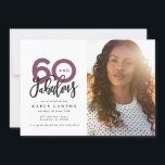 Skapar 60-brans fotofödelsedagsinbjudan<br><div class="desc">Skapar 60-utseende,  60 och fantastiska fotofödelsedagsinbjudan. Modern skripttext om trendtypografi. En del av en samling. Färg kan anpassas.</div>