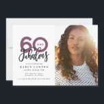 Skapar 60-brans fotofödelsedagsinbjudan<br><div class="desc">Skapar 60-utseende,  60 och fantastiska fotofödelsedagsinbjudan. Modern skripttext om trendtypografi. En del av en samling. Färg kan anpassas.</div>