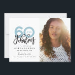 Skapar 60-brans fotofödelsedagsinbjudan<br><div class="desc">Skapar 60-utseende,  60 och fantastiska fotofödelsedagsinbjudan. Modern skripttext om trendtypografi. En del av en samling. Färg kan anpassas.</div>