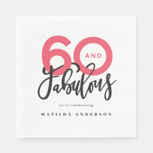 Skapar 60-brans moderna typografifödelsedag pappersservett