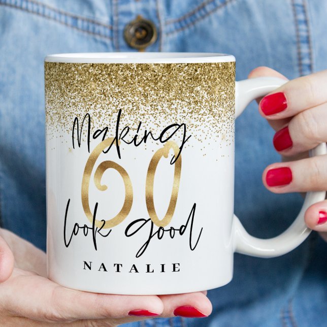 Skapar 60-procentig bra guld glitter födelsedag mugg (Skapare uppladdad)
