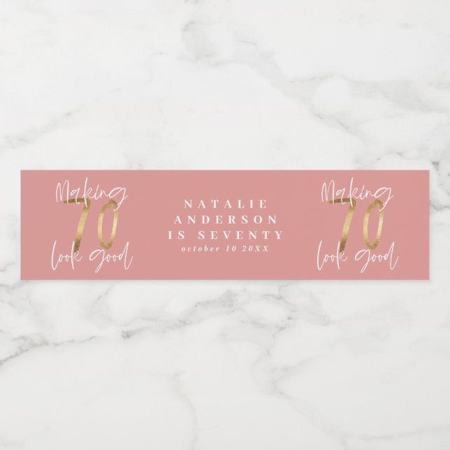 Skapar 70-stifts bra guld födelsedagskalender vattenflaskor etikett (Singel etikett)