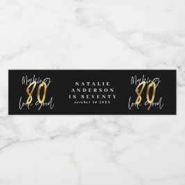 Skapar 80-bra guld födelsedagsfirande vattenflaskor etikett
