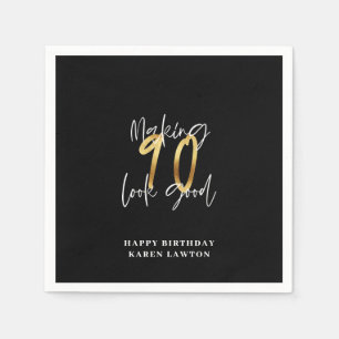Skapar 90-bra guld födelsedag pappersservett