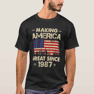 Skapar America Underbar sedan 1987 Retro 35e Birth T Shirt