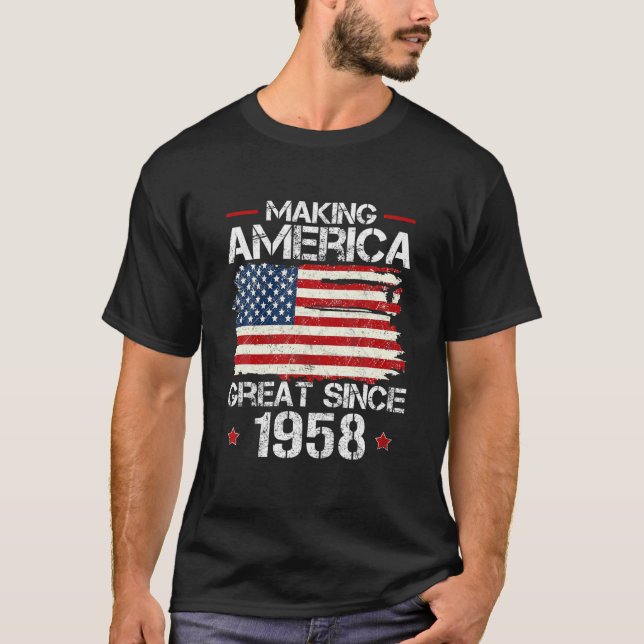 Skapar Amerika Underbar sedan 1958 års 65e för Vin T Shirt (Framsida)