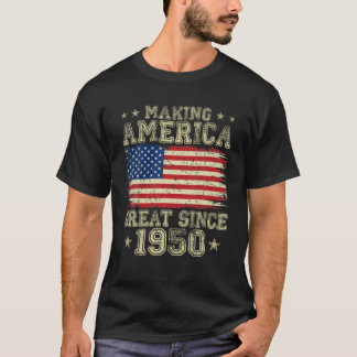 Skapar Amerika Underbart sedan 1950 USA flagga Ret T Shirt