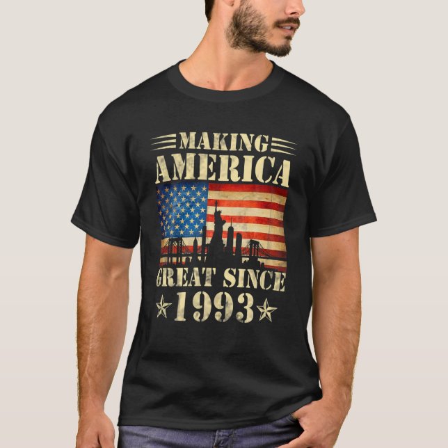 Skapar Amerika Underbart sedan 1993 Födelsedagsfes T Shirt (Framsida)