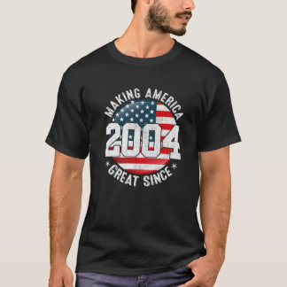 Skapar Amerika Underbart sedan 2004 USA flagga Ret T Shirt