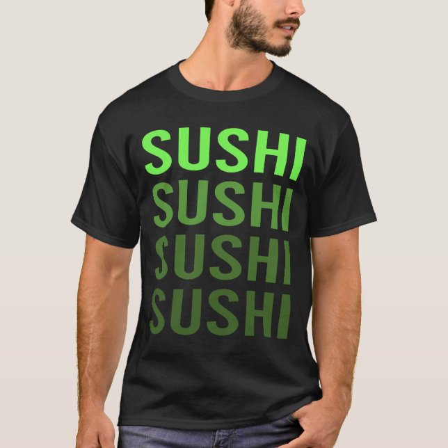 Skapar av grönt Gradient Sushi T Shirt (Framsida)