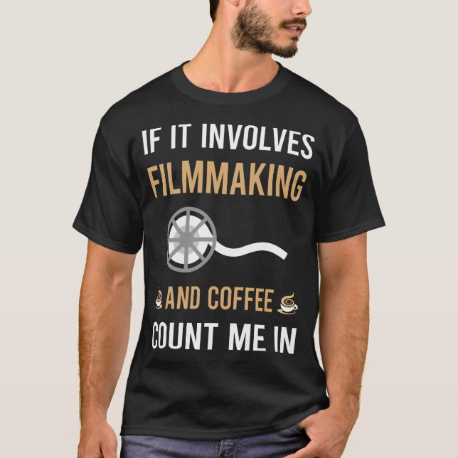 Skapar av kaffe och filmskapare t shirt (Framsida)