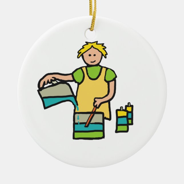 Skapar av ljus julgransprydnad keramik (Framsidan)