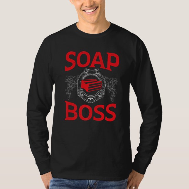 Skapar av soap Chef Saponification Geek Soaper Soa T Shirt (Framsida)