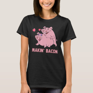 Skapar Bacon Rosa Grisar Graphic Manar Women Gris T Shirt