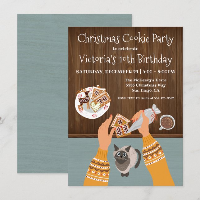 Skapar Baking jul Cookies Party-inbjudan Inbjudningar (Fram/baksida)