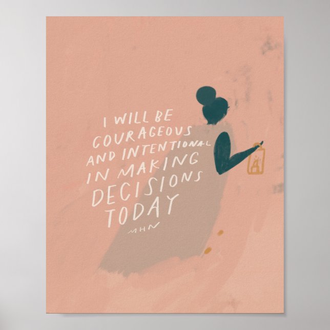 Skapar beslut - inspirationskontocitat poster (Framsidan)