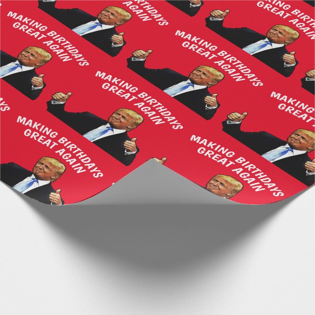 SKAPAR BIRTHDAYS UNDERBAR DONALD TRUMP PRESENTPAPPER (Hörn)