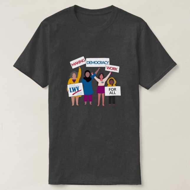 Skapar Demokratiarbete Unisex Tee (kol) (Design framsida)