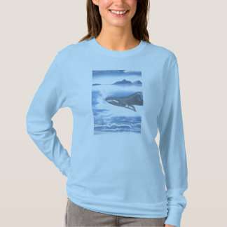 Skapar en skjorta för stänkdamblått t shirt