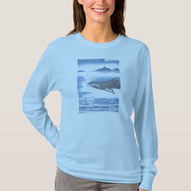 Skapar en skjorta för stänkdamblått t shirt (Framsida)