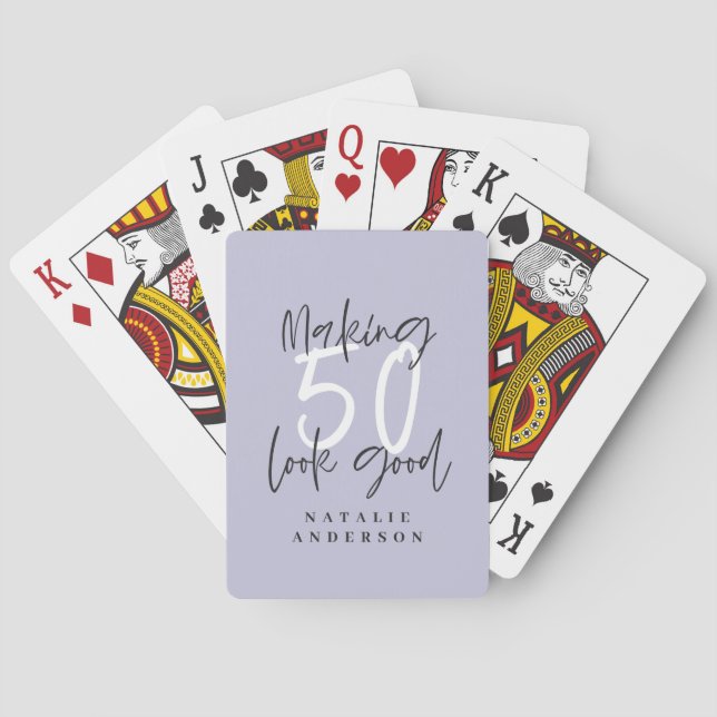 Skapar färgfull födelsedag för bra chic med 50 uts casinokort (Baksidan)