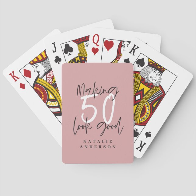 Skapar färgfull födelsedag för bra chic med 50 uts casinokort (Baksidan)