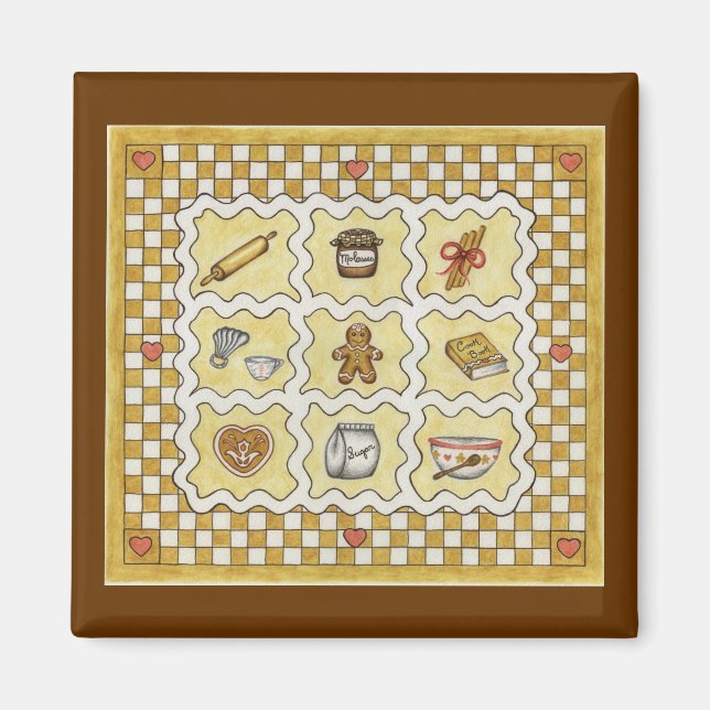 Skapar Gingerbröd - Julkök Magnet (Framsidan)