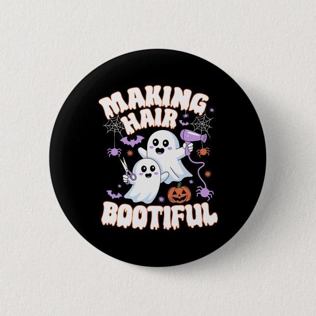 Skapar Hair Bootiful Halloween Spooky Spöken Hair Knapp (Framsida)