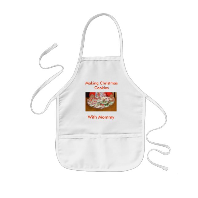 Skapar julkakor med Mamma Kids Apron Barnförkläde (Framsidan)