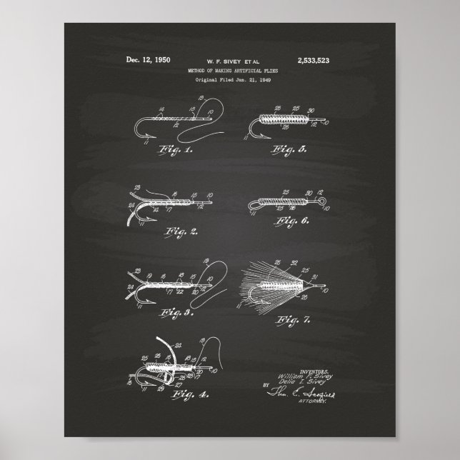 Skapar konstgjord 1950 Patent Art - Chalkboard Poster (Framsidan)
