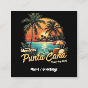 Skapar Memories Punta Cana Family Resa 2025 Fyrkantigt Visitkort