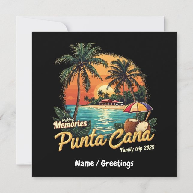 Skapar Memories Punta Cana Family Resa 2025 Inbjudningar (Framsida)