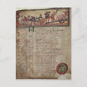 Skapar och plöjning från en kalender vykort