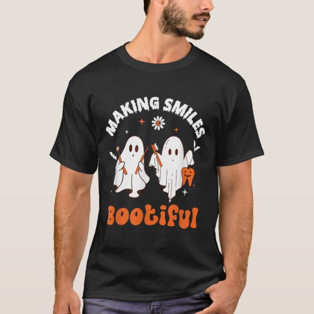 Skapar Smiles Bootiful Funny Ghost Dentist Hallowe T Shirt (Framsida)
