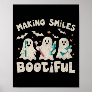 Skapar Smiles Bootiful Halloween Funny Ghost Denti Poster