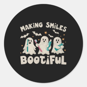 Skapar Smiles Bootiful Halloween Funny Ghost Denti Runt Klistermärke