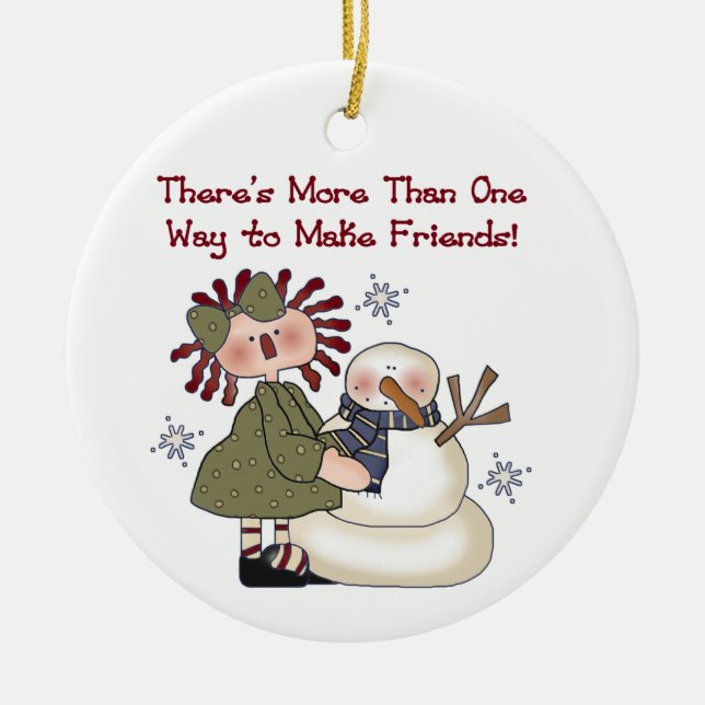 Skapar Snögubbe Friend Keepsakes Ornament (Framsidan)
