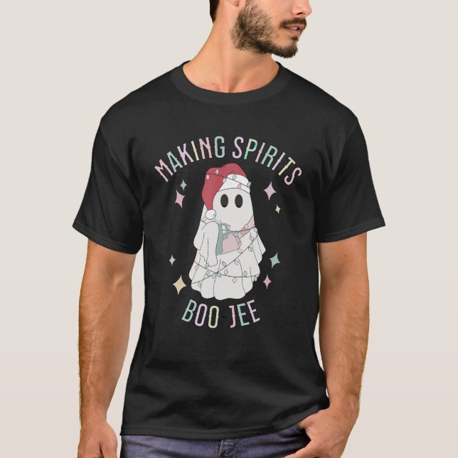 Skapar Spirits Boojee Ghost Holding Tumbler Drinki T Shirt (Framsida)
