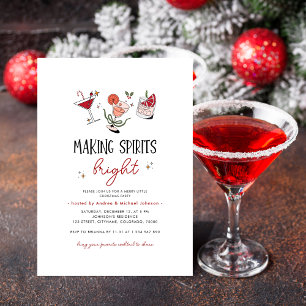 Skapar Spirits Bright Cocktails jul Party Inbjudningar