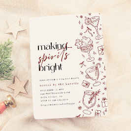 Skapar Spirits Bright Doodle jul Party Inbjudningar