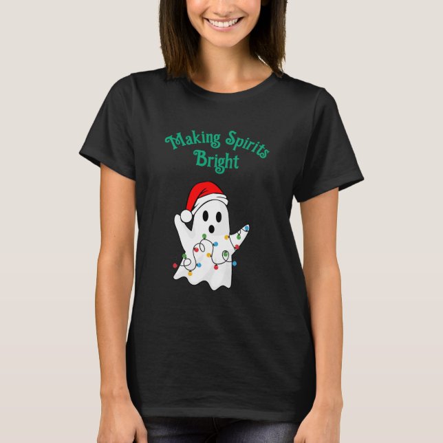 Skapar Spirits Bright Ghost Tshirt T Shirt (Framsida)