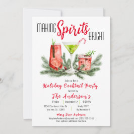 Skapar Spirits Bright Helgdag Cocktail Party Inbjudningar