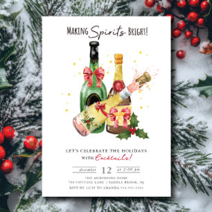 Skapar Spirits Bright Helgdag Cocktail Party Inbjudningar