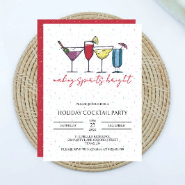 Skapar Spirits Bright Helgdag Cocktail Party Inbjudningar